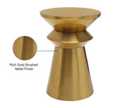 Jai Iron End Table with Brushed Gold Finish - Contemporary Accent for Stylish Home Decor Needs