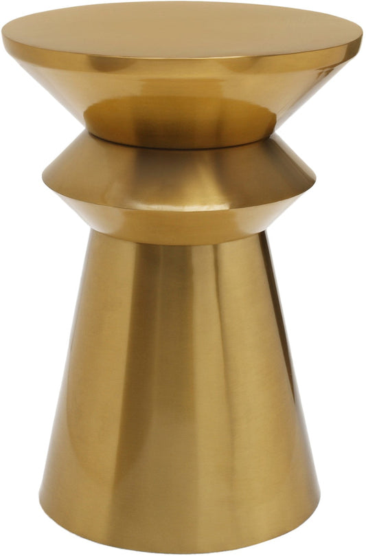 Jai Iron End Table with Brushed Gold Finish - Contemporary Accent for Stylish Home Decor Needs