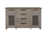 6 Drawer 2 Door Buffet | Ivory & Brown Dining Room Storage