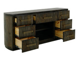 7 Drawer Black Balam Console Table | Mango & Teak Wood Storage
