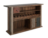 1 Drawer 2 Door Rustic Bar - Antique Multicolor Solid Pine