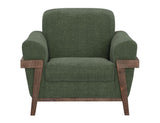 Loft Brown Wooden Frame Armchair - Mid-Century Modern Design