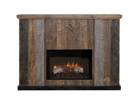 Loft Brown Fireplace Console TV Stand | Pine Wood
