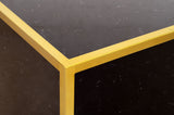 Glitz Chic Contemporary End Table with Sleek Gold Base - Perfect Accent for Modern Living Spaces