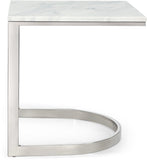 Copley Contemporary Marble Veneer End Table with Chrome Base - Stylish, Durable, Modern Design