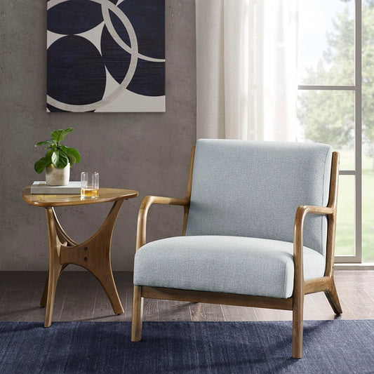 Scandinavian Elm Wood Blue Lounge Chair *