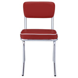 Retro Upholstered Dining Side Chair - Red (Set of 2)