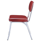 Retro Upholstered Dining Side Chair - Red (Set of 2)
