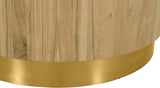 Acacia Wood Coffee Table with Stunning Grain Design and Sturdy Metal Base for Modern Living Spaces