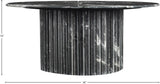 Genoa Coffee Table: Handcrafted Marble Elegance with Unique Veining and Art Deco Fluted Base Masterpiece