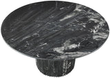 Genoa Coffee Table: Handcrafted Marble Elegance with Unique Veining and Art Deco Fluted Base Masterpiece