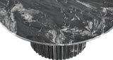 Genoa Coffee Table: Handcrafted Marble Elegance with Unique Veining and Art Deco Fluted Base Masterpiece