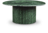 Genoa Coffee Table: Handcrafted Marble Elegance with Unique Veining and Art Deco Fluted Base Masterpiece
