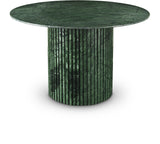 Genoa Dining Table - Handcrafted Marble Elegance with Unique Veining and Art Deco Fluted Base Design