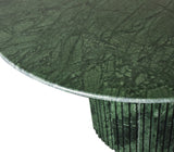 Genoa Dining Table - Handcrafted Marble Elegance with Unique Veining and Art Deco Fluted Base Design