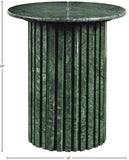 Genoa End Table - Handcrafted Marble Design with Unique Veining, Elegant Art Deco Statement Piece