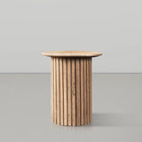 Genoa End Table - Handcrafted Marble Design with Unique Veining, Elegant Art Deco Statement Piece