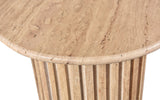 Genoa End Table - Handcrafted Marble Design with Unique Veining, Elegant Art Deco Statement Piece