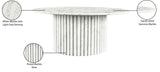 Genoa Coffee Table: Handcrafted Marble Elegance with Unique Veining and Art Deco Fluted Base Masterpiece
