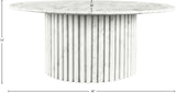 Genoa Coffee Table: Handcrafted Marble Elegance with Unique Veining and Art Deco Fluted Base Masterpiece