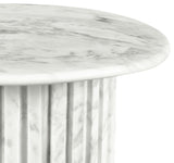 Genoa End Table - Handcrafted Marble Design with Unique Veining, Elegant Art Deco Statement Piece
