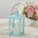 Luminous Blue Lantern Tea Light Holder - Medium