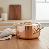 Mauviel M'Heritage M'200 B Copper Stewpan With Lid, Brass Handles