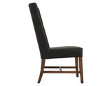 Riverwood Upholstered Chair - High Back Design in Brown Lacquer