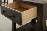 Dark Teak End Table with Drawer & Shelf | Mango Wood Furniture
