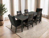 Dark Teak Dining Table - Mango & Engineered Wood | Elegant Black Finish