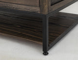 4 Drawer Cocktail Table with Shelf - Dark Mita Wood & Metal