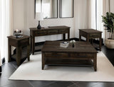 3 Drawer 1 Shelf Sofa Table - Dark Teak Occasional Table