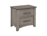 2 Drawer Nightstand - Modern Ridge Design with Storage