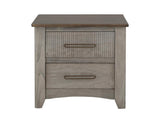 2 Drawer Nightstand - Modern Ridge Design with Storage
