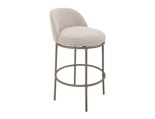 Barstool 24" | Upholstered Snow Collection Stool with Ivory Fabric