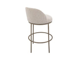 Barstool 24" | Upholstered Snow Collection Stool with Ivory Fabric