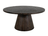 Black Balam Round Dining Table | Handcrafted Mango & Teak Wood