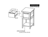 Dark Mita Chairside Table | 1 Drawer 1 Shelf Wood & Metal