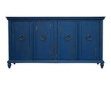 4 Door Console - Rustic Capri Console with Hand-Distressed Wood