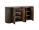 4 Doors Black Balam Console - Mango & Teak Wood Storage
