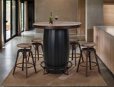 Antique Multicolor Bistro Table - Rustic Solid Pine Wood