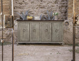 4 Doors Capri Console - Rustic Charm Hand-Distressed Wood