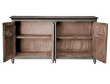 4 Doors Capri Console - Rustic Charm Hand-Distressed Wood
