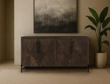 4 Door Verona Console | Mango Wood Storage Cabinet with Shelves
