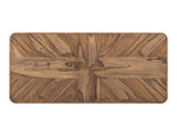 Balam Dining Table - Mango Wood with Teak, Brown Lacquer Finish