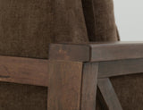Walnut Wooden Armchair - Tufted Design with Durable Fabric
