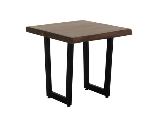 Riverwood End Table | Parota Wood & Matte Black Metal Legs