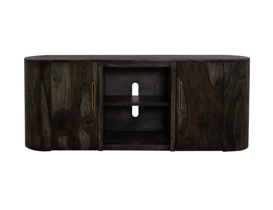 2 Door 80 Inch TV Stand | Mango & Teak Wood Black Balam