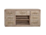7 Drawer White Balam Console - Handcrafted Mango & Teak Wood