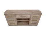 7 Drawer White Balam Console - Handcrafted Mango & Teak Wood